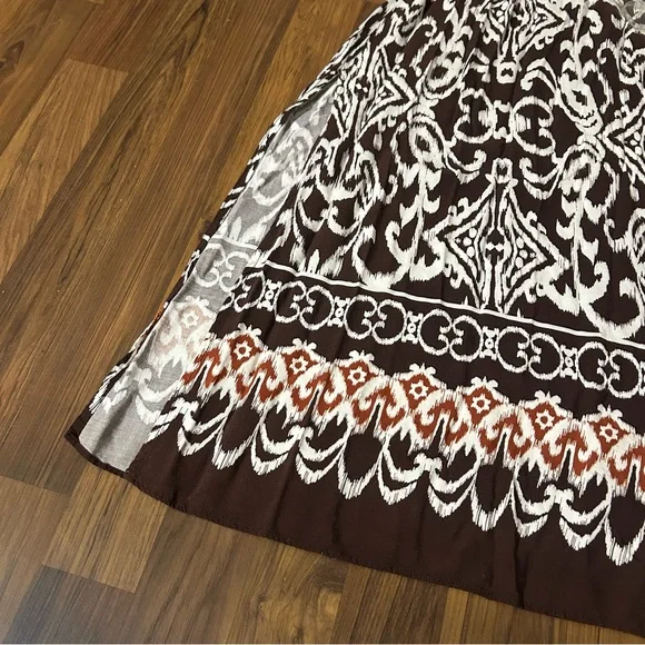 MSK Brown Printed Maxi Dress Lightweight Rayon - Picture 5 of 9